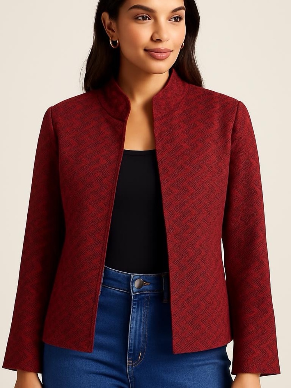 Ellen Tracy women's jacket red black Size 16